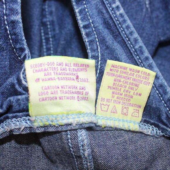 Vintage Scooby Doo Denim Overalls Kids Cartoon Baggy 90s Y2K Size 16 XL - Picture 14 of 14